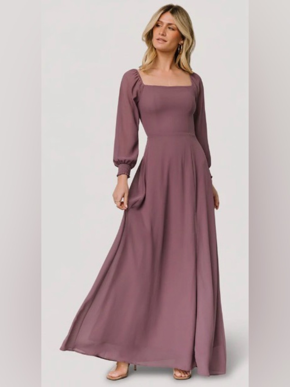 Baltic Born Giselle Vintage Plum Long Sleeve Maxi Dress XL Wedding Guest Prom